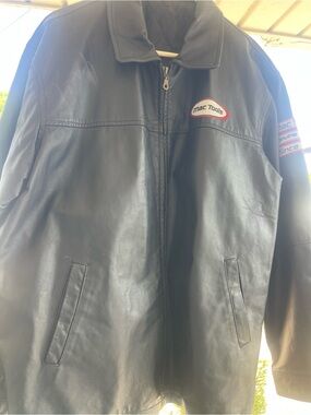 Mac Tools Men's Black Leather Zip Jacket